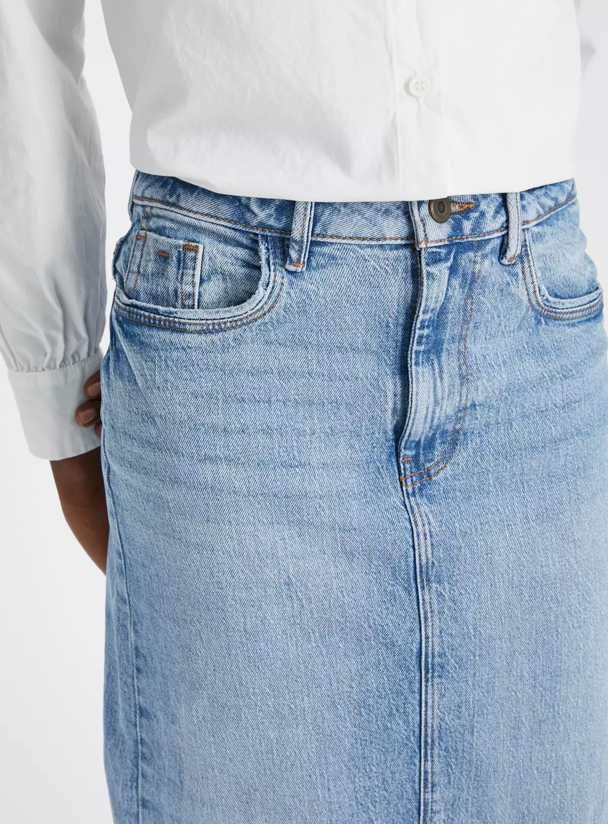 Light Denim Maxi Split Skirt 22 4 Light Denim Maxi Split Skirt 22 - Image 4