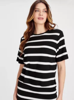 Mono Stripe Boxy Coord T-Shirt 22