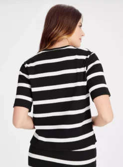 Mono Stripe Boxy Coord T-Shirt 22 -Fit In Dress Sales tuc143428101 Mono R Z004A