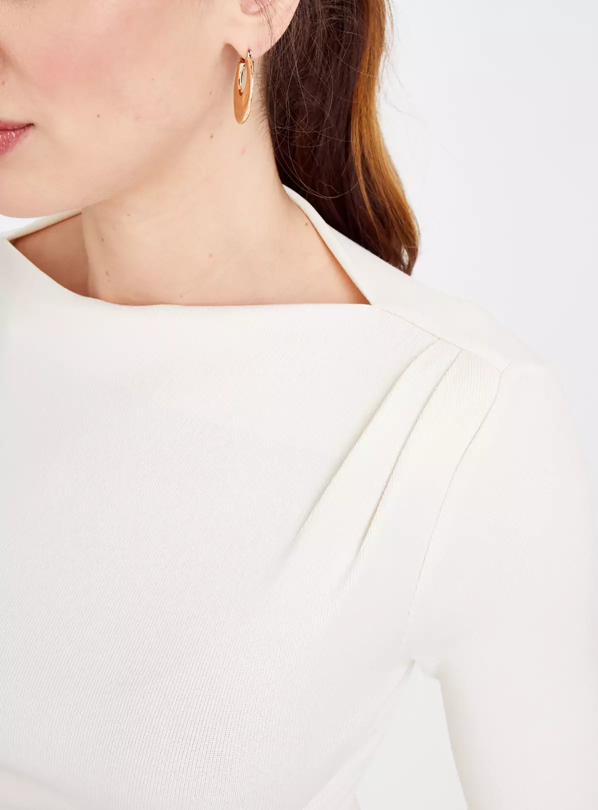 Cream Ruched Slash Neck Top 16 1 Cream Ruched Slash Neck Top 16