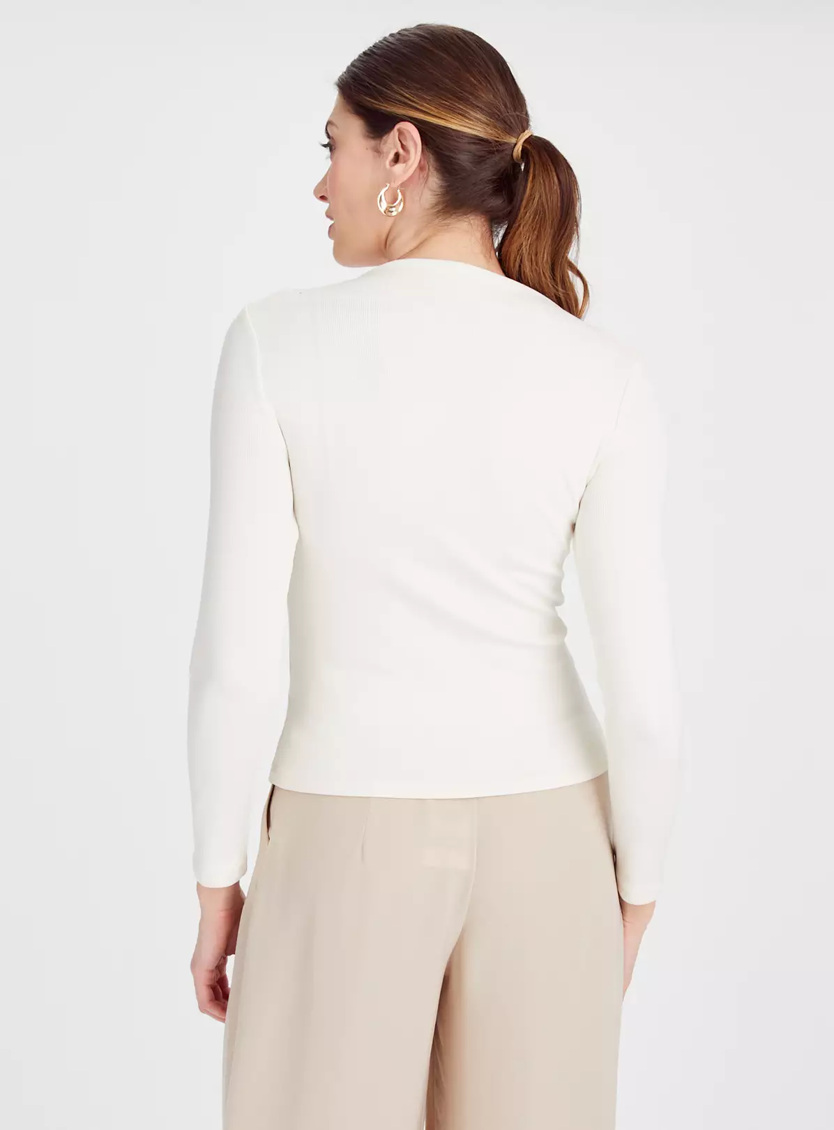 Cream Ruched Slash Neck Top 16 4 Cream Ruched Slash Neck Top 16 - Image 4