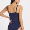Navy Textured Colour Block Swimsuit26