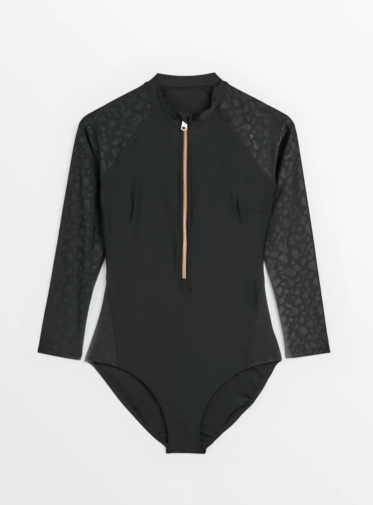 Black Zip-Through Leopard Long Sleeve Rash Suit 16 4 Black Zip-Through Leopard Long Sleeve Rash Suit 16 - Image 4
