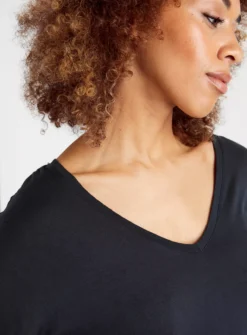 Navy V Neck Long Sleeve Top16 -Fit In Dress Sales tuc143453681 Navy R Z003A