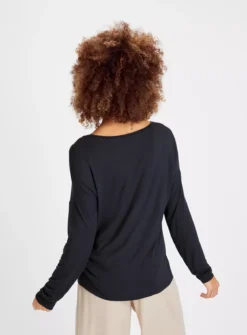 Navy V Neck Long Sleeve Top16