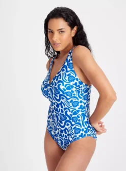 Seashell Print Classic Swimsuit 18 5 Seashell Print Classic Swimsuit 18 -Fit In Dress Sales tuc143455811 Blue R Z001A 1