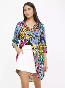 Tropical Palm Print Beach Shirt 18 7 Tropical Palm Print Beach Shirt 18 -Fit In Dress Sales tuc143460805 Multi20Coloured R Z001A