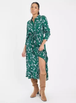 Green Ditsy Floral Printed Shirt Dress 16L -Fit In Dress Sales tuc143462510 Green R Z001A
