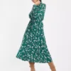 Green Ditsy Floral Printed Shirt Dress 16L