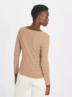 Tan Stripe Henley Top 12