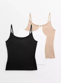 Cotton Stretch Vest Top 3 Pack12 7 Cotton Stretch Vest Top 3 Pack12 -Fit In Dress Sales tuc143534018 Multi20Coloured R Z001A 1