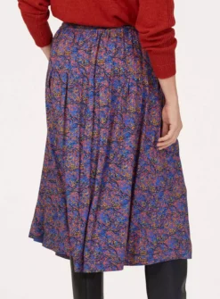 THOUGHT Fawn Lenzing Ecovero Printed Skirt 16 10 THOUGHT Fawn Lenzing Ecovero Printed Skirt 16 -Fit In Dress Sales tuc143541218 Blue R Z004A