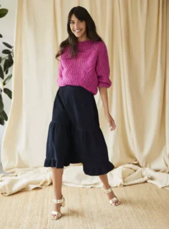 THOUGHT Milou Organic Cotton Corduroy Tiered Midi Skirt 14 10 THOUGHT Milou Organic Cotton Corduroy Tiered Midi Skirt 14 -Fit In Dress Sales tuc143541357 Navy R Z001A