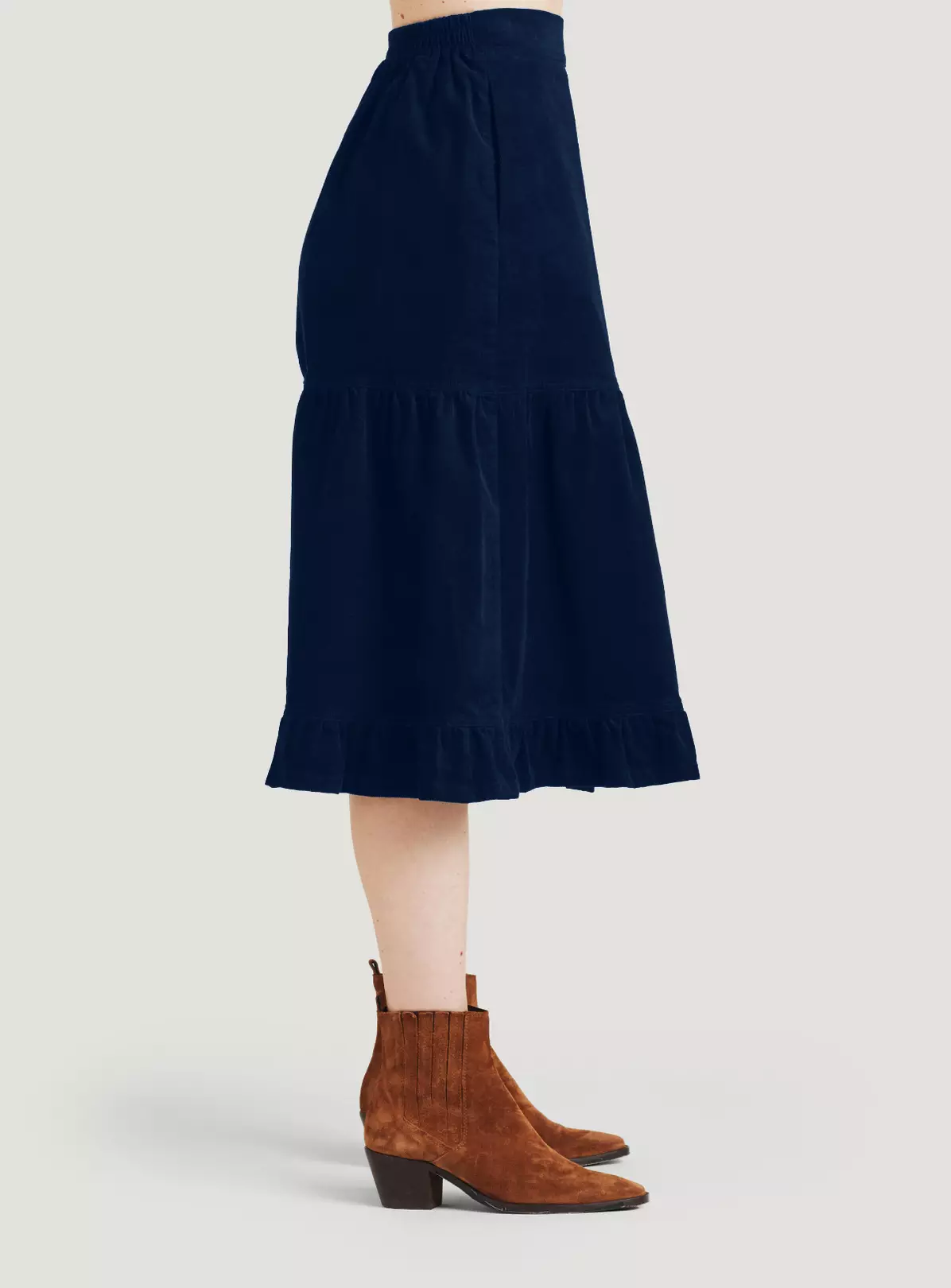 THOUGHT Milou Organic Cotton Corduroy Tiered Midi Skirt 16 3 THOUGHT Milou Organic Cotton Corduroy Tiered Midi Skirt 16 - Image 3