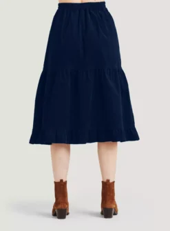 THOUGHT Milou Organic Cotton Corduroy Tiered Midi Skirt 14 9 THOUGHT Milou Organic Cotton Corduroy Tiered Midi Skirt 14 -Fit In Dress Sales tuc143541357 Navy R Z005A
