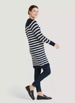 THOUGHT Celaeno Striped Lambswool Knitted Dress 8 -Fit In Dress Sales tuc143542624 Navy R Z003A