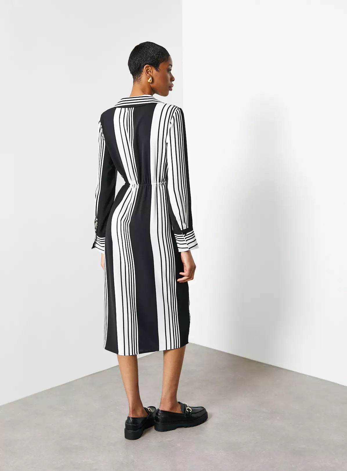 For All The Love Stripe Printed Tie Wrap Midi Dress 14 2 For All The Love Stripe Printed Tie Wrap Midi Dress 14 - Image 2