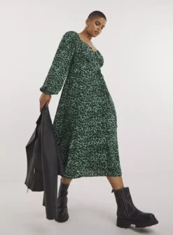 SIMPLY BE Corset Detail Green Animal Print Midi Dress 18 6 SIMPLY BE Corset Detail Green Animal Print Midi Dress 18 -Fit In Dress Sales tuc143590001 Green R Z001A