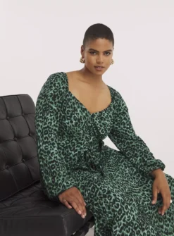 SIMPLY BE Corset Detail Green Animal Print Midi Dress 18 7 SIMPLY BE Corset Detail Green Animal Print Midi Dress 18 -Fit In Dress Sales tuc143590001 Green R Z003A
