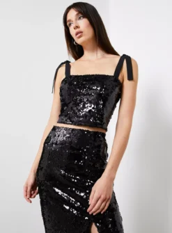 For All The Love Black Sequin Cami Top 16 9 For All The Love Black Sequin Cami Top 16 -Fit In Dress Sales tuc143615011 Black R Z001A