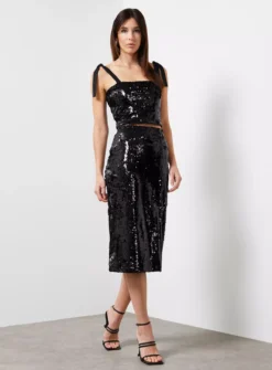 For All The Love Black Sequin Cami Top 16 7 For All The Love Black Sequin Cami Top 16 -Fit In Dress Sales tuc143615011 Black R Z005A