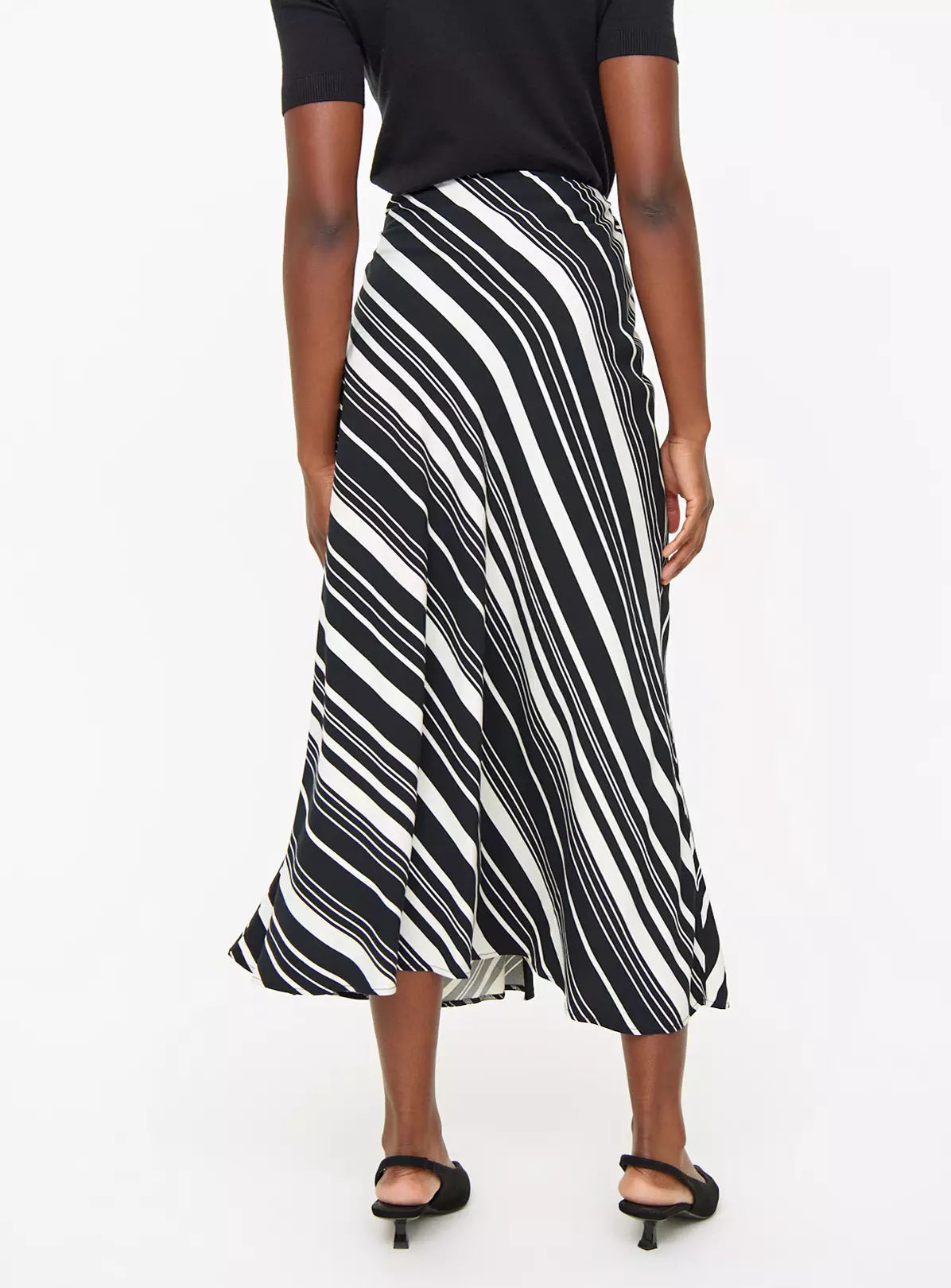 Monochrome Stripe Midaxi Wrap Skirt10 3 Monochrome Stripe Midaxi Wrap Skirt10 - Image 3