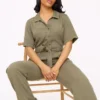 Khaki Belted Utility Jumpsuit 12