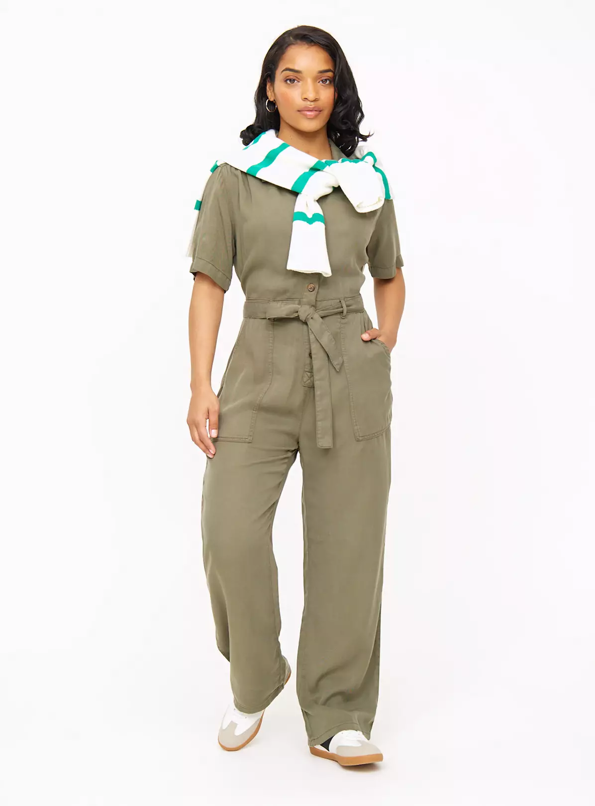Khaki Belted Utility Jumpsuit 16 4 Khaki Belted Utility Jumpsuit 16 - Image 4
