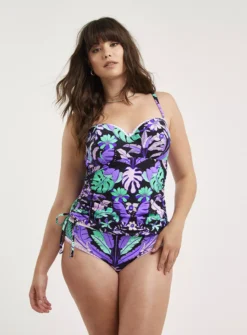 FIGLEAVES Frida Purple Floral Underwired Bandeau Tankini Top 34D 7 FIGLEAVES Frida Purple Floral Underwired Bandeau Tankini Top 34D -Fit In Dress Sales tuc143652313 Purple R Z004A