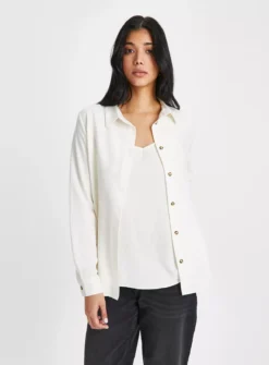 Cream Shirt & Cami Top Set 24