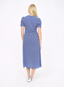 Blue Ditsy Print Midi Tea Dress 20L -Fit In Dress Sales tuc143670167 Blue R Z004A