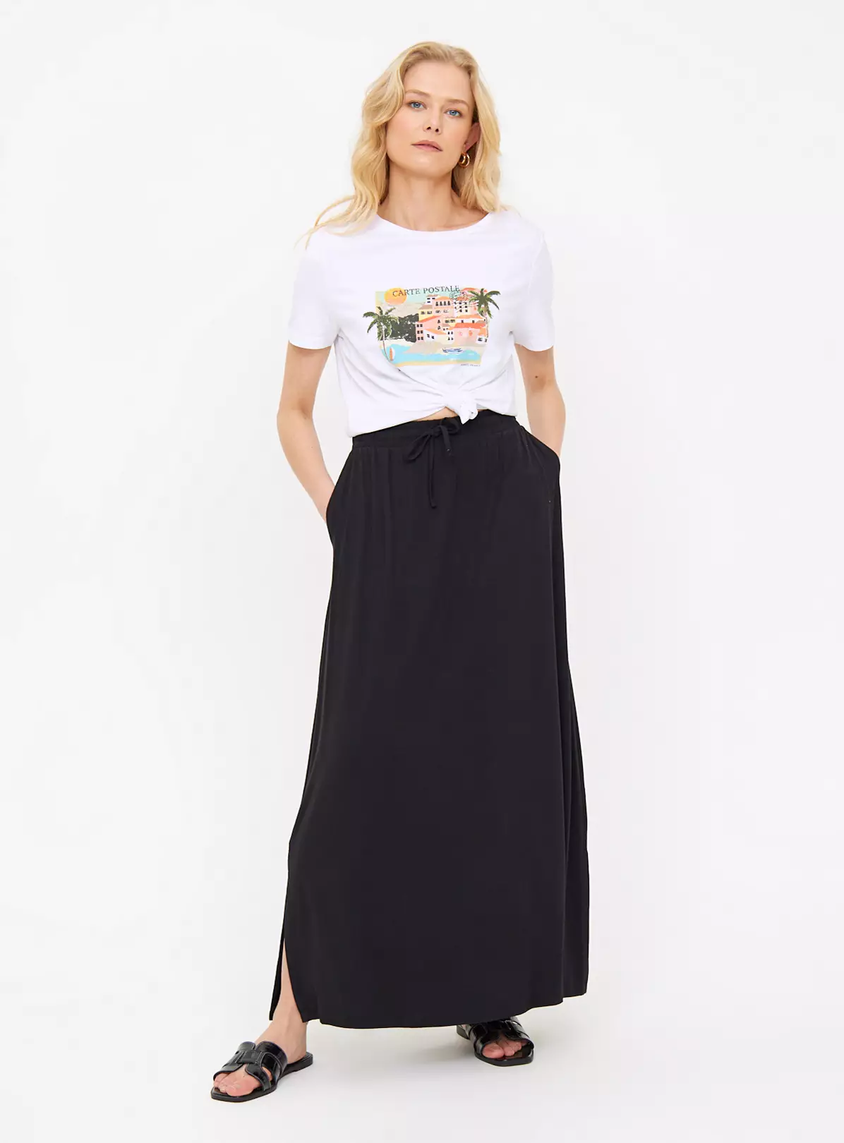 Black Jersey Maxi Skirt 14 2 Black Jersey Maxi Skirt 14 - Image 2