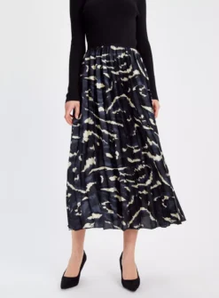 Black Smudge Print Pleated Maxi Skirt 22 -Fit In Dress Sales tuc143685684 Multi20Coloured R Z001A