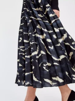 Black Smudge Print Pleated Maxi Skirt 12 -Fit In Dress Sales tuc143685684 Multi20Coloured R Z003A 1