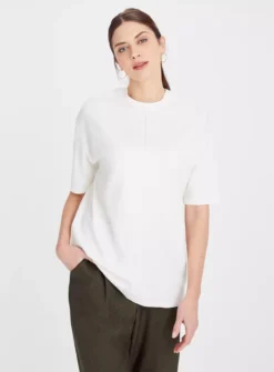 White Oversized Ponte T-Shirt 24 -Fit In Dress Sales tuc143687129 White R Z001A