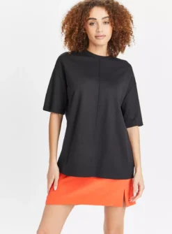 Black Oversized Ponte T-Shirt 16 7 Black Oversized Ponte T-Shirt 16 -Fit In Dress Sales tuc143688501 Black R Z001A
