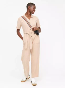 Neutral Woven Belted Jumpsuit 20