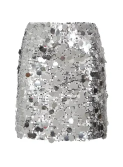 VOGUE WILLIAMS Silver Sequin Skirt 14 8 VOGUE WILLIAMS Silver Sequin Skirt 14 -Fit In Dress Sales tuc143702270 Silver R Z003A 1