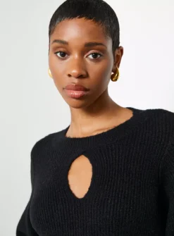 For All The Love Black Keyhole Knit Midaxi Dress 10 -Fit In Dress Sales tuc143711096 Black R Z003A