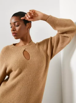 For All The Love Camel Keyhole Knit Midaxi Dress 10 -Fit In Dress Sales tuc143711205 Camel R Z005A