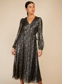 VOGUE WILLIAMS Black Foil Midaxi 10 -Fit In Dress Sales tuc143711361 Black R Z002A