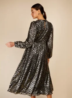 VOGUE WILLIAMS Black Foil Midaxi 10 -Fit In Dress Sales tuc143711361 Black R Z004A