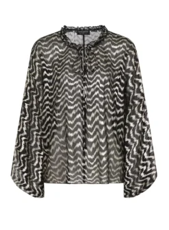 VOGUE WILLIAMS Black Foil Blouse 18