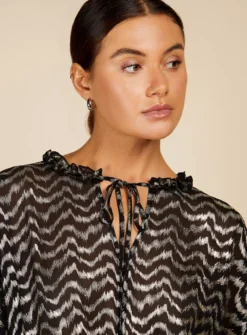 VOGUE WILLIAMS Black Foil Blouse 18 -Fit In Dress Sales tuc143711846 Black R Z005A