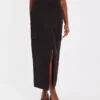 Black Cargo Coord Column Midi Skirt 18
