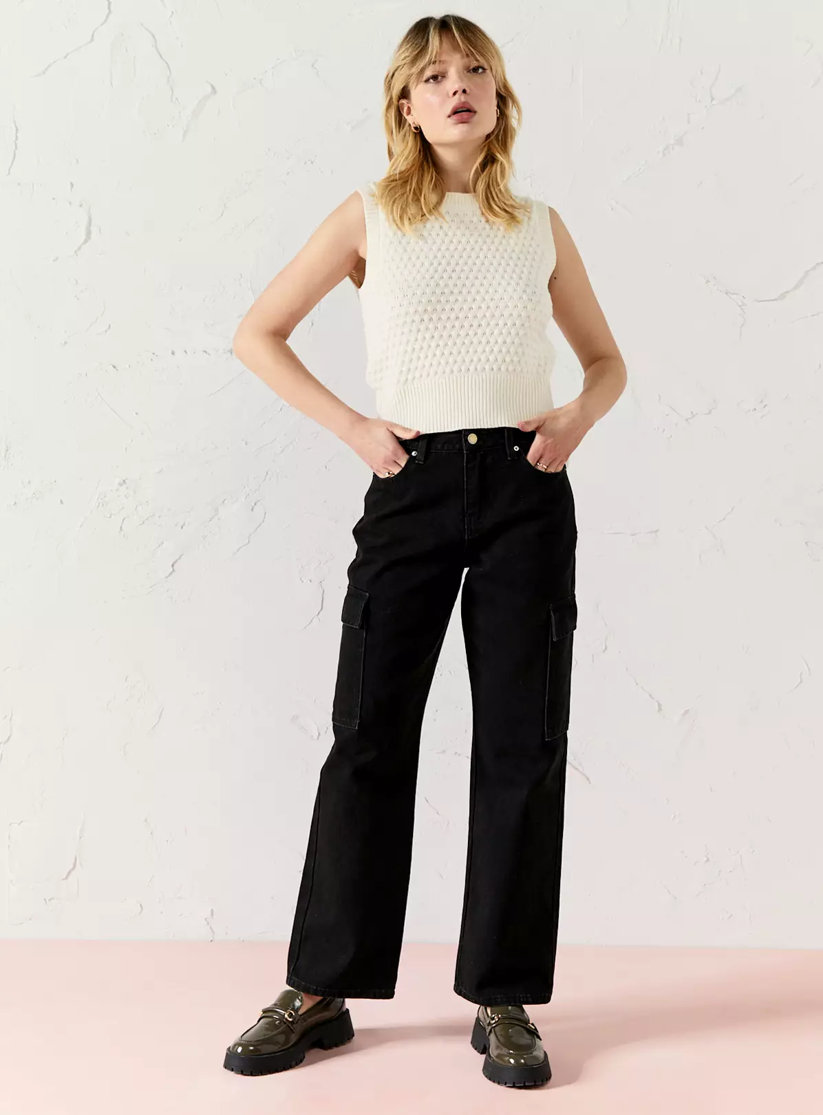 EVERBELLE Cream Bobble Stitch Tank 20 2 EVERBELLE Cream Bobble Stitch Tank 20 - Image 2