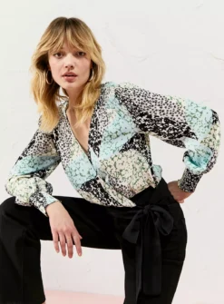 EVERBELLE Patched Print Tie Wrap Top 6 -Fit In Dress Sales tuc143731177 Multi20Coloured R Z001A