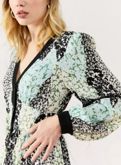 EVERBELLE Patched Print Long Sleeve Button-Through Midi Dress 16 -Fit In Dress Sales tuc143731311 Multi20Coloured R Z003A