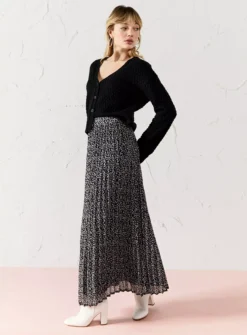 EVERBELLE Star Print Pleated Midaxi Skirt 22