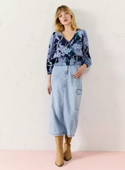 EVERBELLE Spring Peony Shirred Waist V-Neck Top 18 6 EVERBELLE Spring Peony Shirred Waist V-Neck Top 18 -Fit In Dress Sales tuc143743864 Multi20Coloured R Z002A